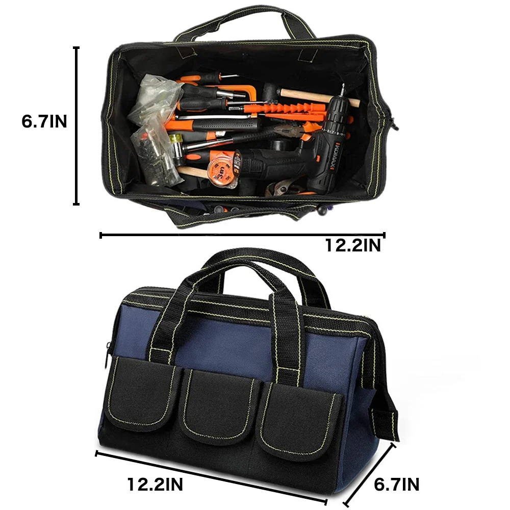 Imagem -02 - Bolsa de Ferramenta Eletricista Anti-queda Impermeável Bolsa de Armazenamento Multifuncional Pano Oxford Multi Bolso 1680d