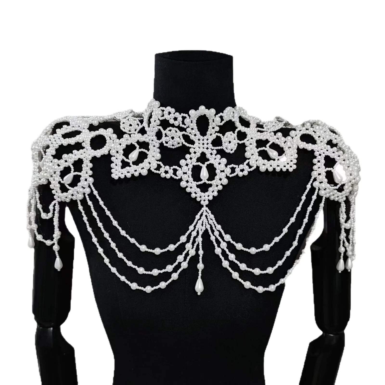 2026 Hot Elegant Pearl Beaded Shoulder Chain Bridal Body Chain Wedding Jewelry for Bride Belly Chain Fille Toute Nue Sexy