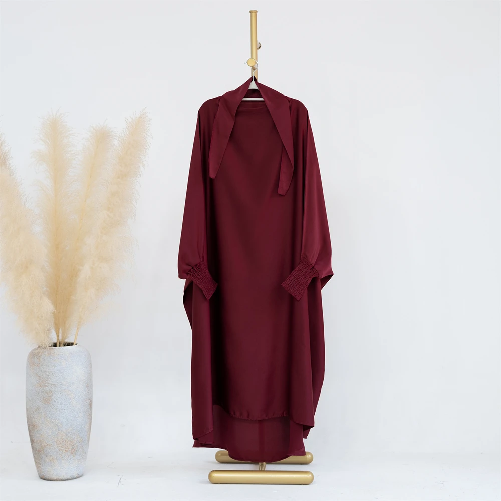 Eid Kids Prayer Garment Dress Muslim Girls Long Hijab Turkey Abaya Dresses Islamic One Piece Hooded Full Cover Robe Ramadan