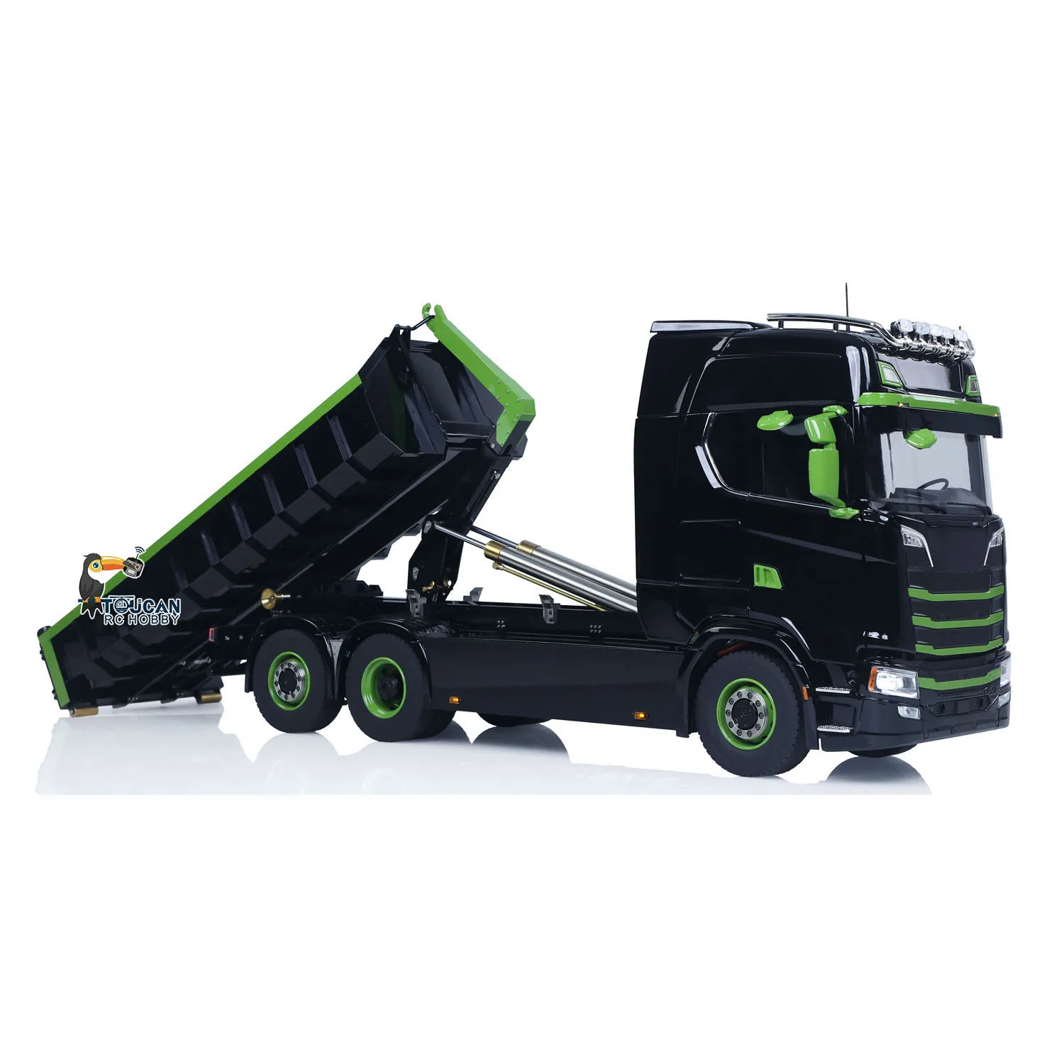 1/14 RC Hydraulic Dump Truck Roll-on Full Tipper Dumper 6x6 Car Assembled Painted 3-speed Transmission Light Sound Toy Model