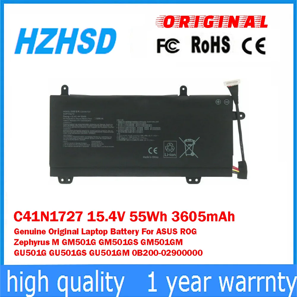 

Оригинальная аккумуляторная батарея C41N1727 15.4V 55Wh 3605mAh для ноутбуков ASUS ROG Zephyrus M GM501G GM501GS GM501GM GU501G GU501GS GU501GM