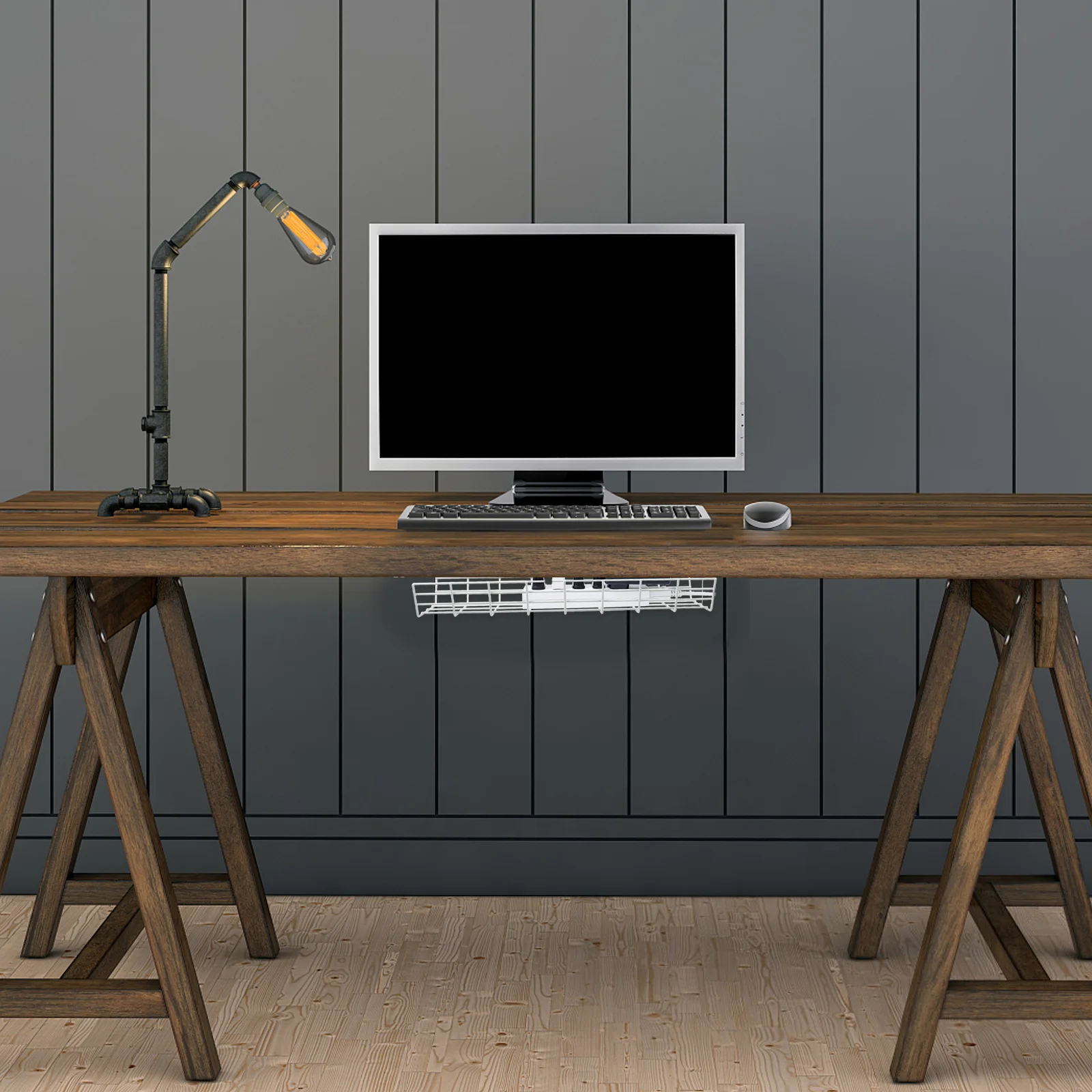 Under Desk Cable Management Rack Cable Storage Organizer For Home Wire Cord Holder Iron Material Durable Storage Rack For Cables