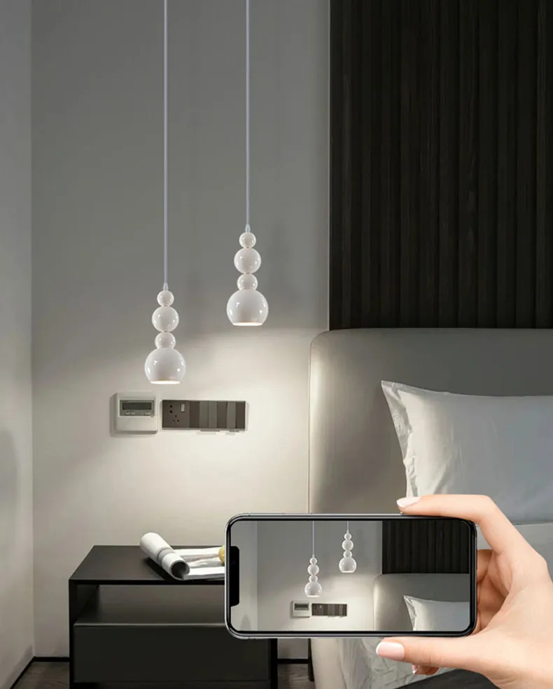 White Metal Pendant Lights Bedroom Dining Room Indoor