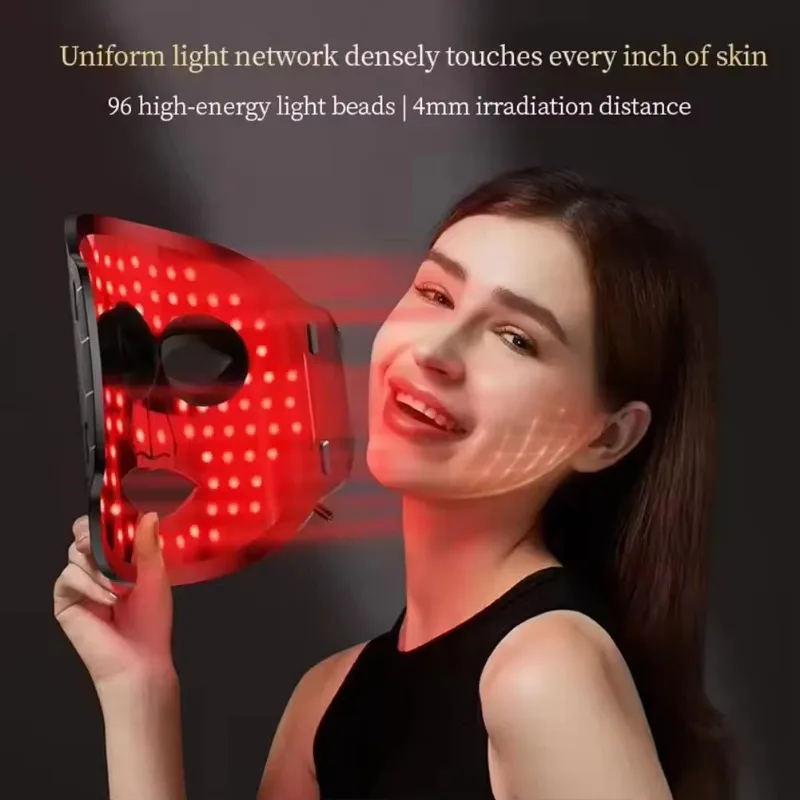 Wireless Electric 7 Colors LED Facial Mask Phototherapy Skin Care Beauty Massager For Home Daily Facial Skincare Use