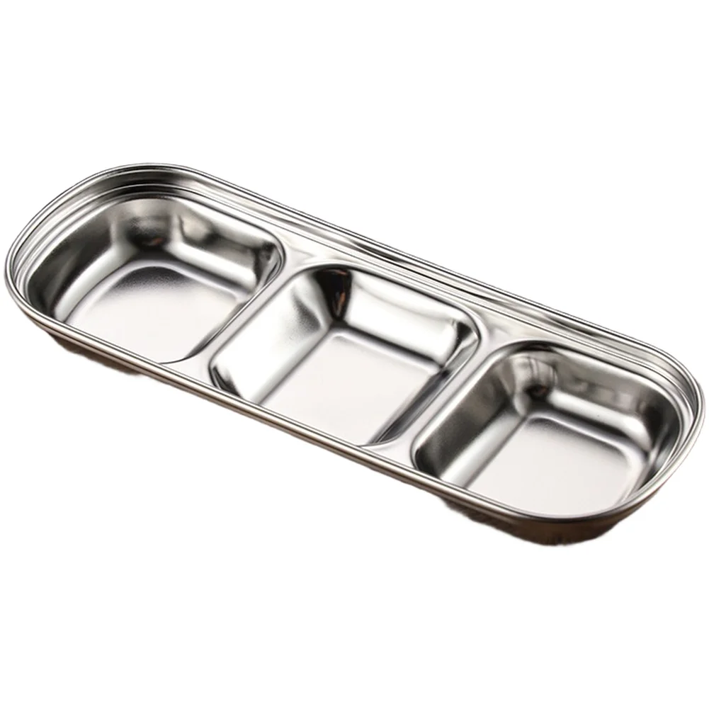 Asian BBQ Dipping Dish Stainless Steel BBQ Dipping Bowl Stainless Steel Dish Square Round Shape Restaurant Friendly