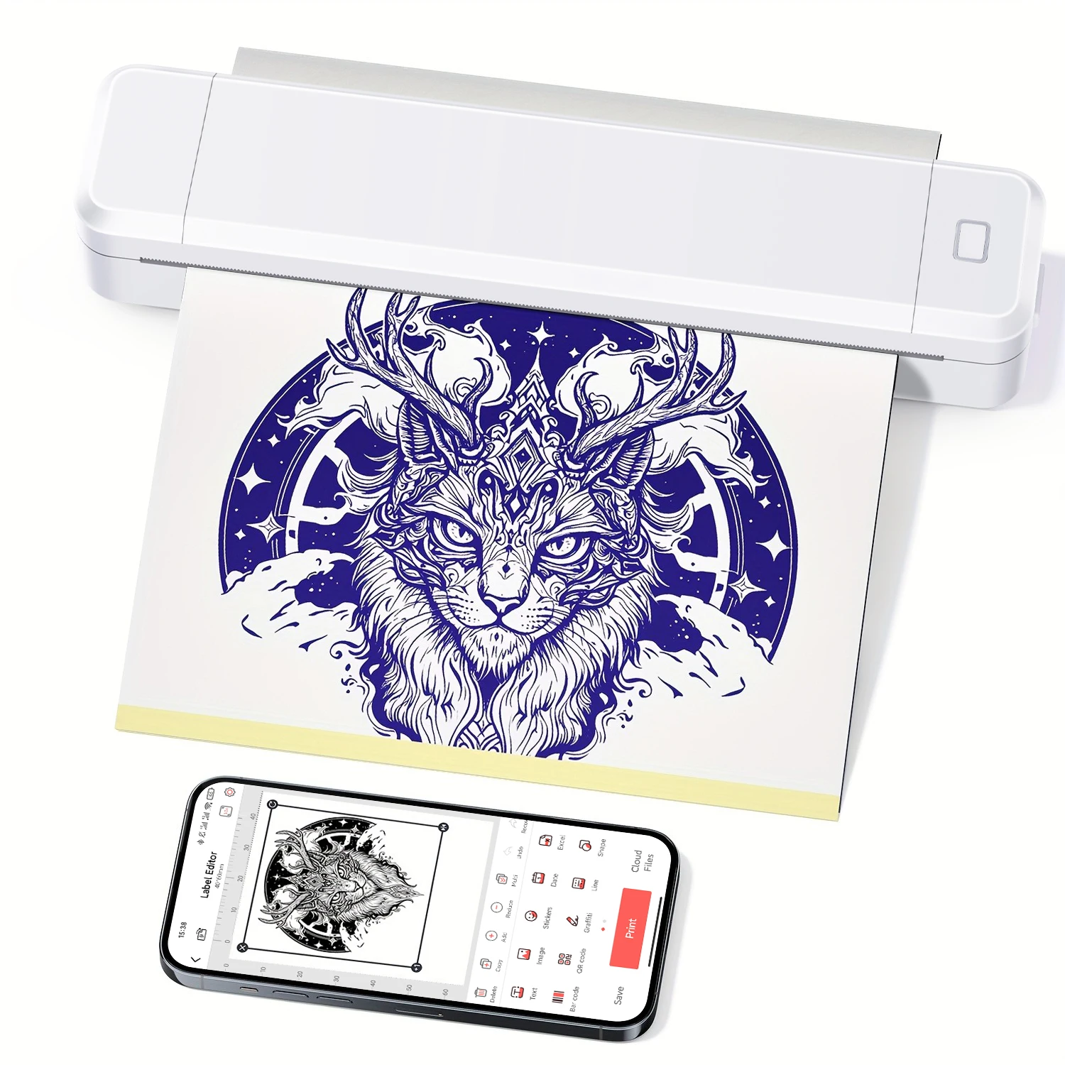 

Беспроводной термотрансферный принтер Marklife Tattoo Stencil Printer для бумаги формата А4, портативный набор для татуировок для художников и начинающих.