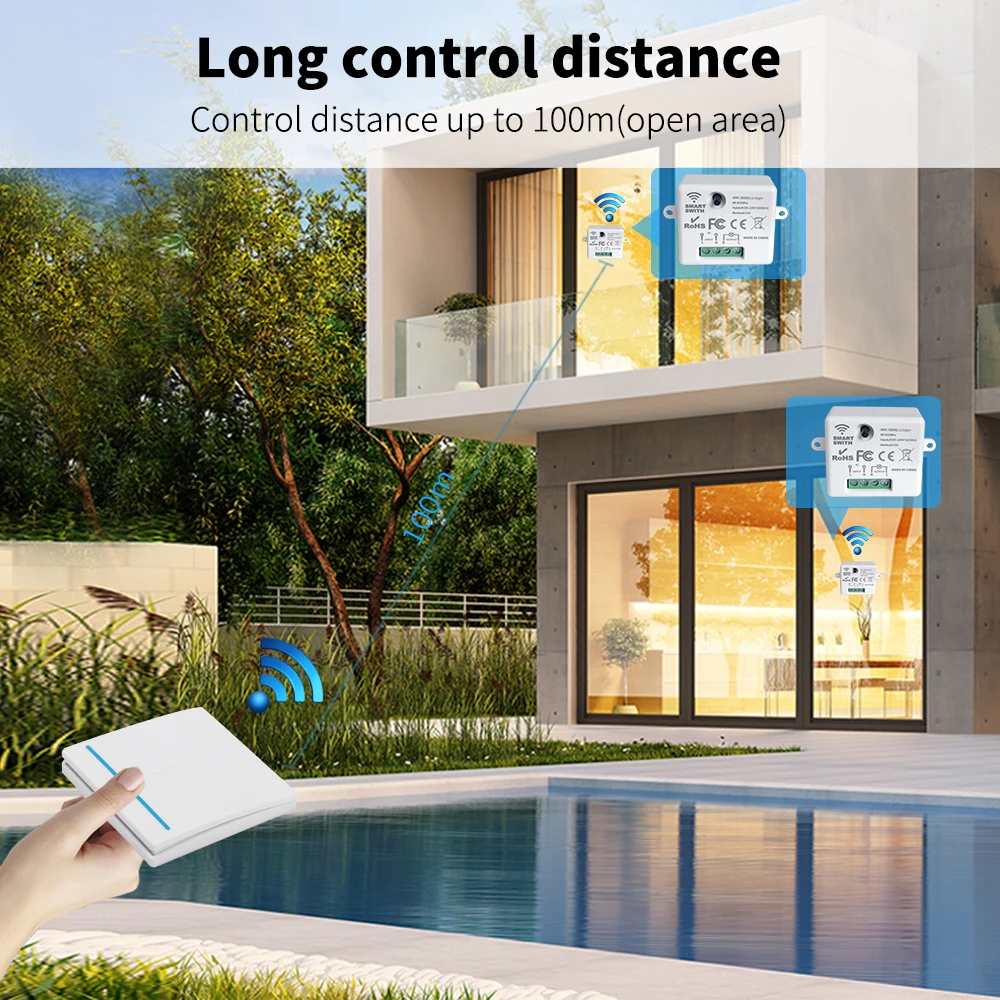 GERMA WIFI Mini przełącznik Tuya inteligentne życie APP kontroler przełącznik światła RF 433Mhz Panel ścienny DIY moduł przekaźnika zegar Google Home Alexa