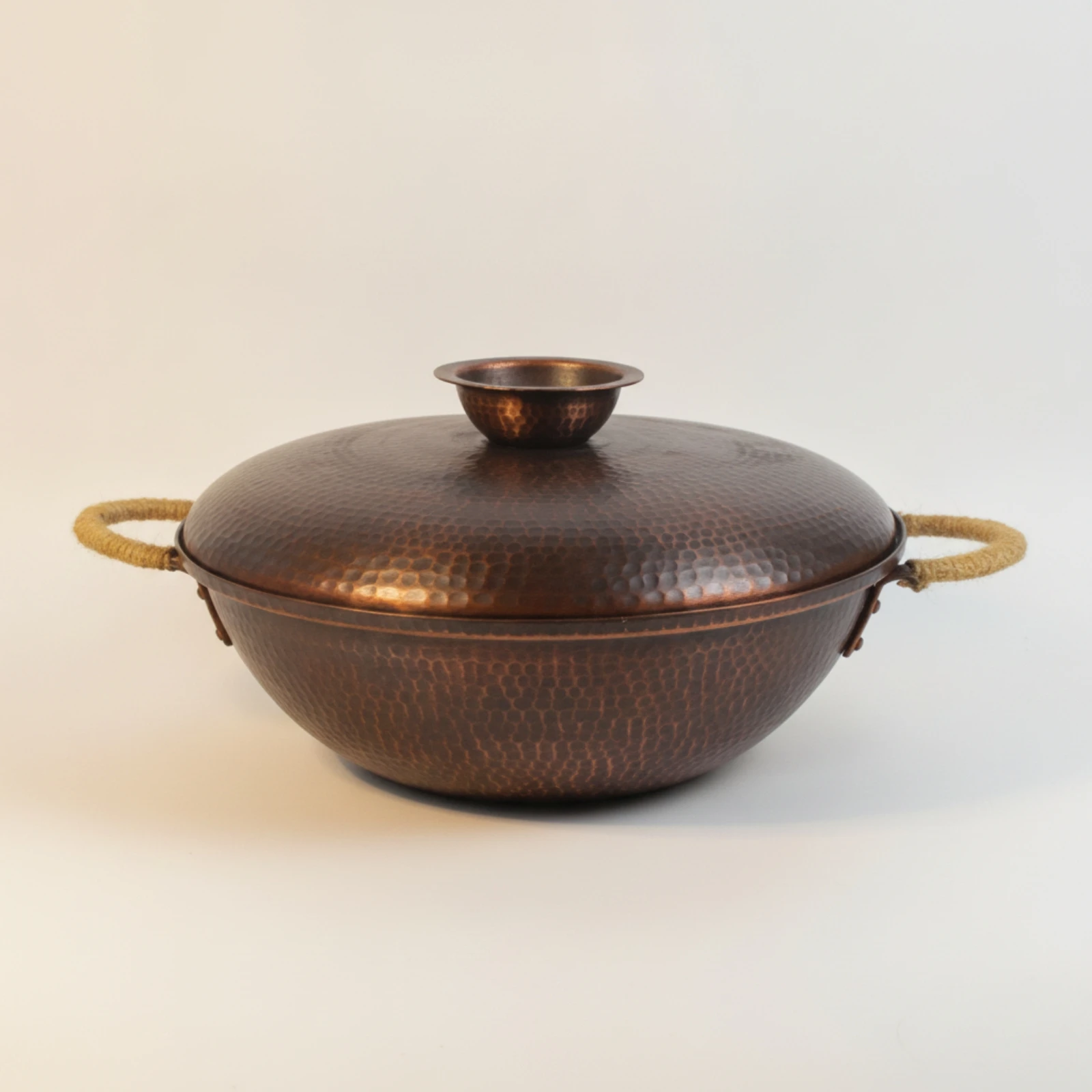 Copper Hot Pot with Lid Traditional Cookware Stovetop Fast Heat Conductivity for Hosts, Table Cooking