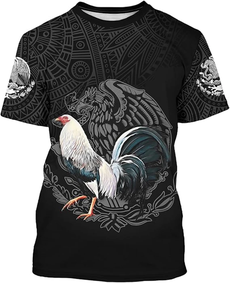 ثلاثية الأبعاد طباعة الديوك الجرافيك تي شيرت الرجال الشارع الشهير الصيف Harajuku قصيرة الأكمام المحملة للجنسين عادية الديك نمط المتضخم تي شيرت #5