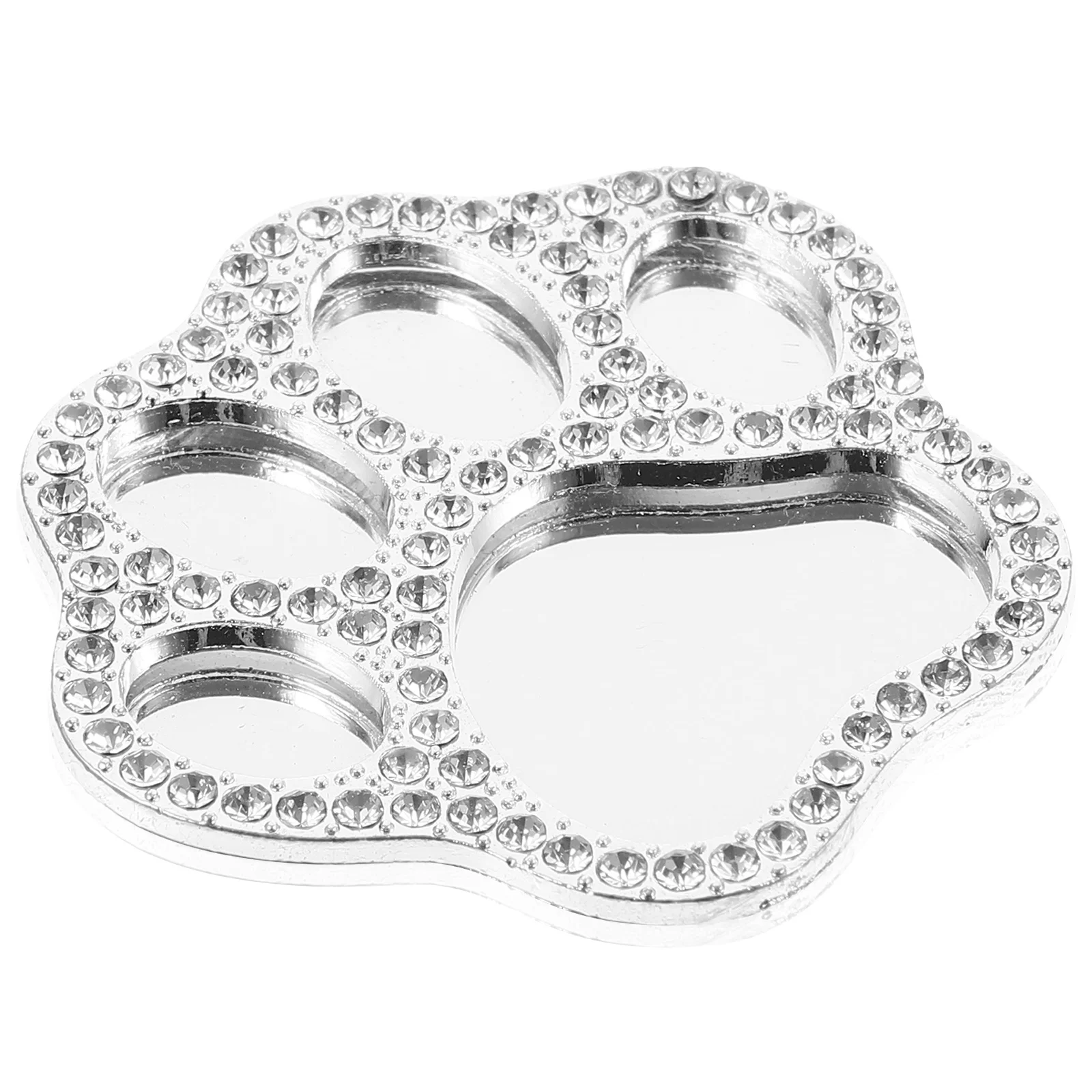 크리스탈 고양이 발 장식 DIY 휴대폰 케이스 데코 라인스톤 장식 미니 여행용 화장 거울 반짝이는 휴대용 폰 커버