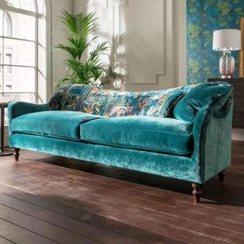 Blue Velvet Sofa Set - Luxury Modern Design for Living Rooms