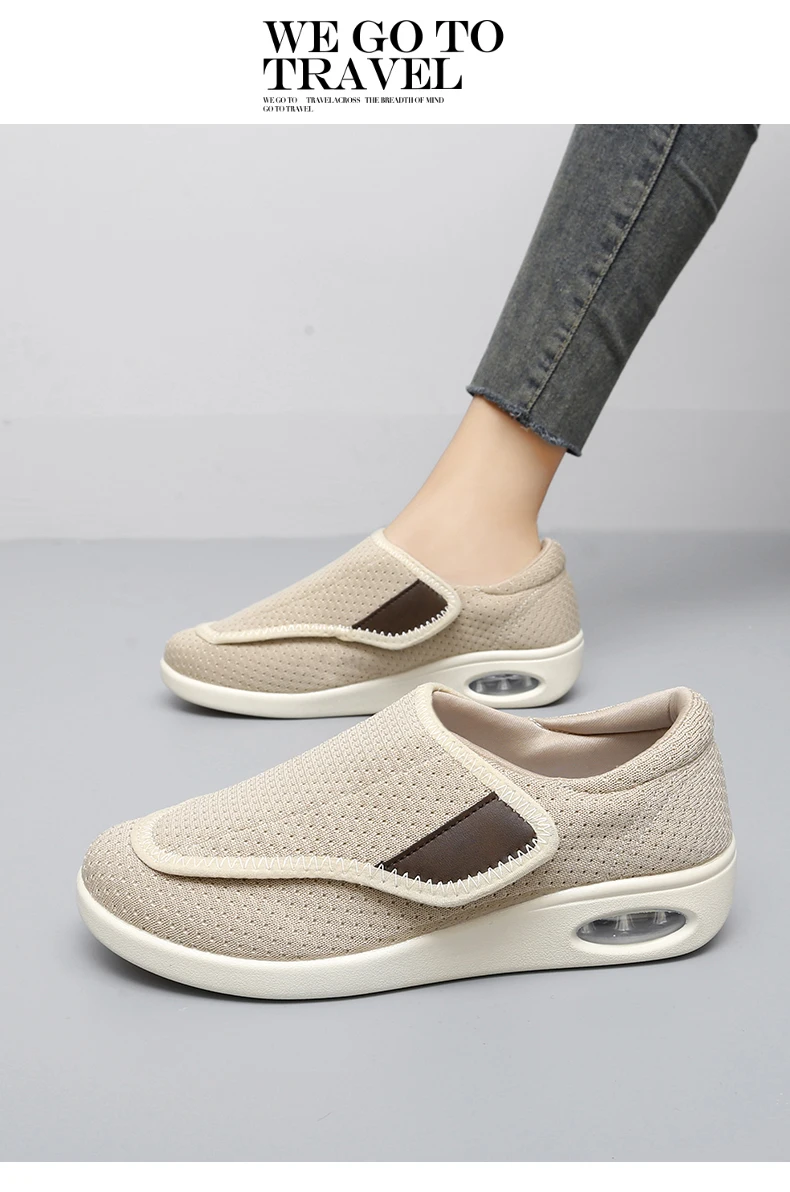 Damen-Sneaker, orthopädisch, für breite Füße, geschwollene Füße, lässige Damenschuhe, Einstellung der großen Zehen, weich, bequem, Diabetiker-Schuhe für Herren – Detail 15