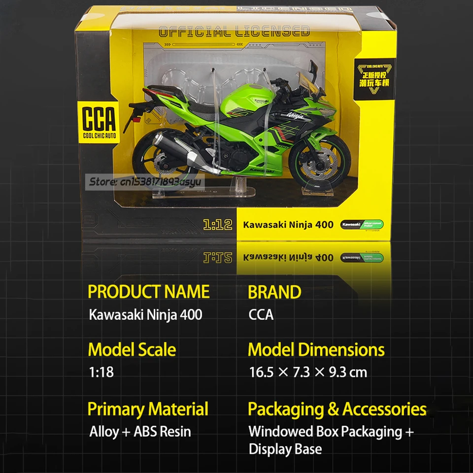 MSZ CCA 1:12 Kawasaki Ninja 400 Classic Motorcycle Model Alloy Car