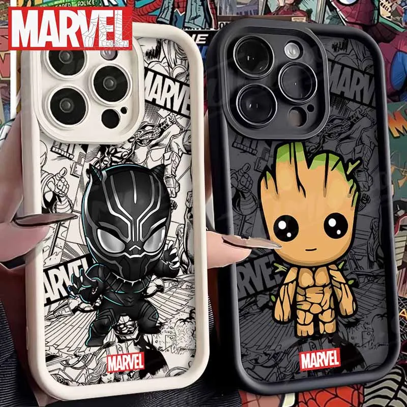 Marvel Groot Black Panther Case for Xiaomi Redmi Note 13 12 11 Pro Plus 4G 5G 12S 11S 10S 10 9 9S 8 12C 13C A3 Silicone Cover