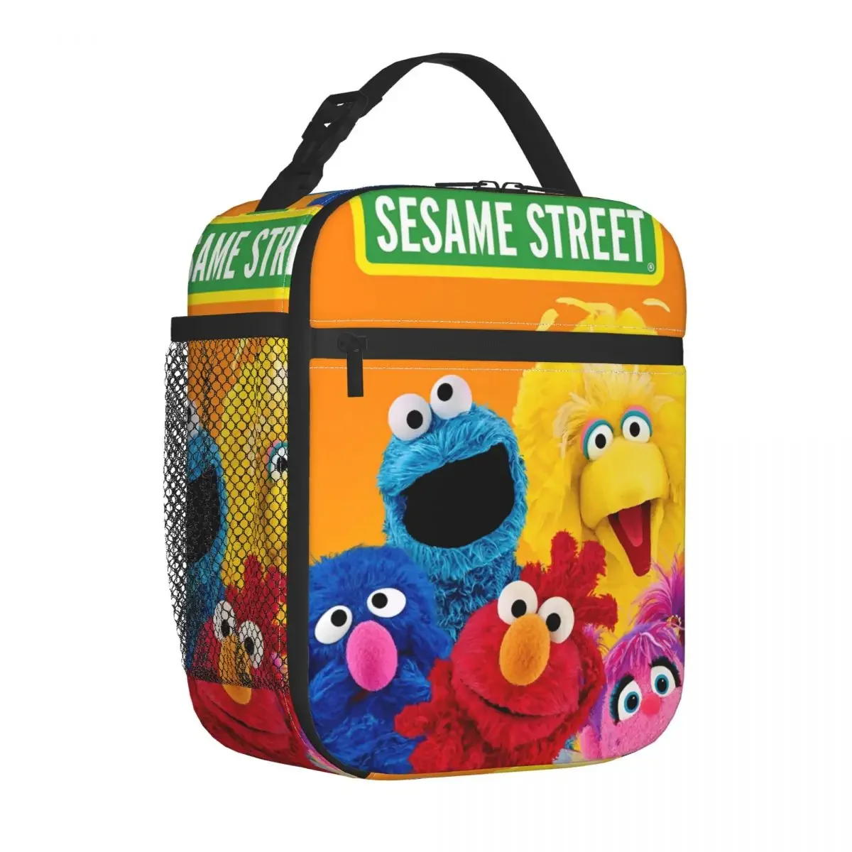 Insulated Lunch Box S-Sesame Streets Accessories Cookie Monster Cartooon Lunch Container Multifunction Cooler Thermal Lunch Box