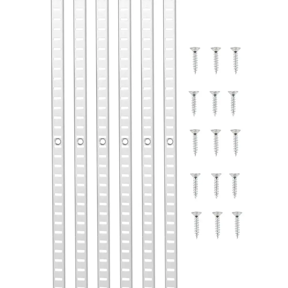 

Adjustable Steel Wall Mounted Shelf Pilaster 36 Inch Set of 8 Heavy Duty Storage Brackets for Home Garage Organization