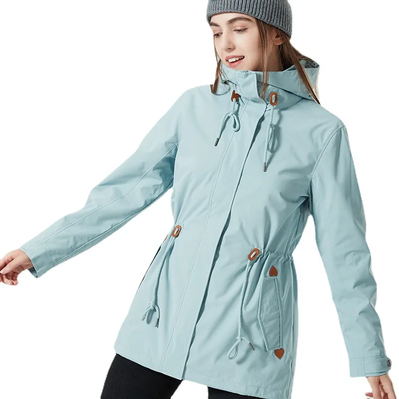 

3-in-one Jacket Women's Removable Mid-length Outdoor Thickening Cold-proof Clothing Hiking Travel Mountaineering Windbreakers