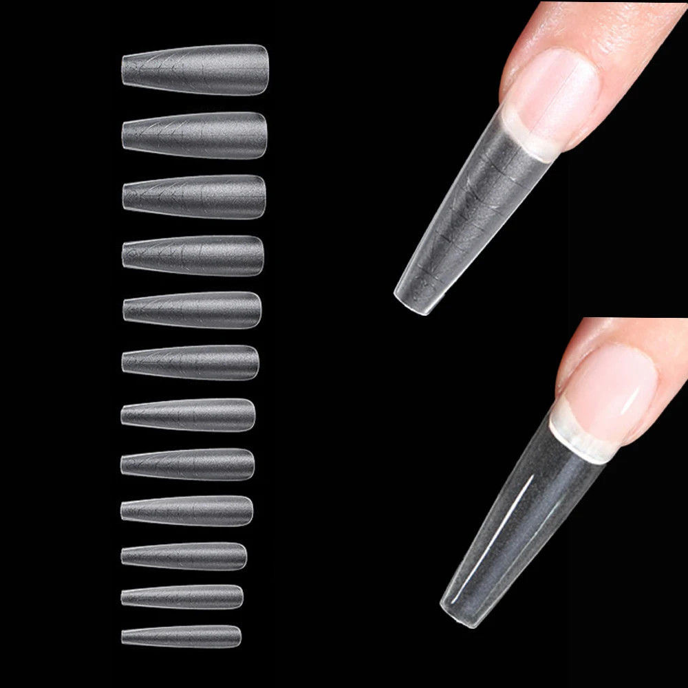 

Dual Nail Forms Extension Structure Acrylic Poly Nail UV Gel Builder Full Cover Tips Molds with Scale 12 Sizes Manicure Design