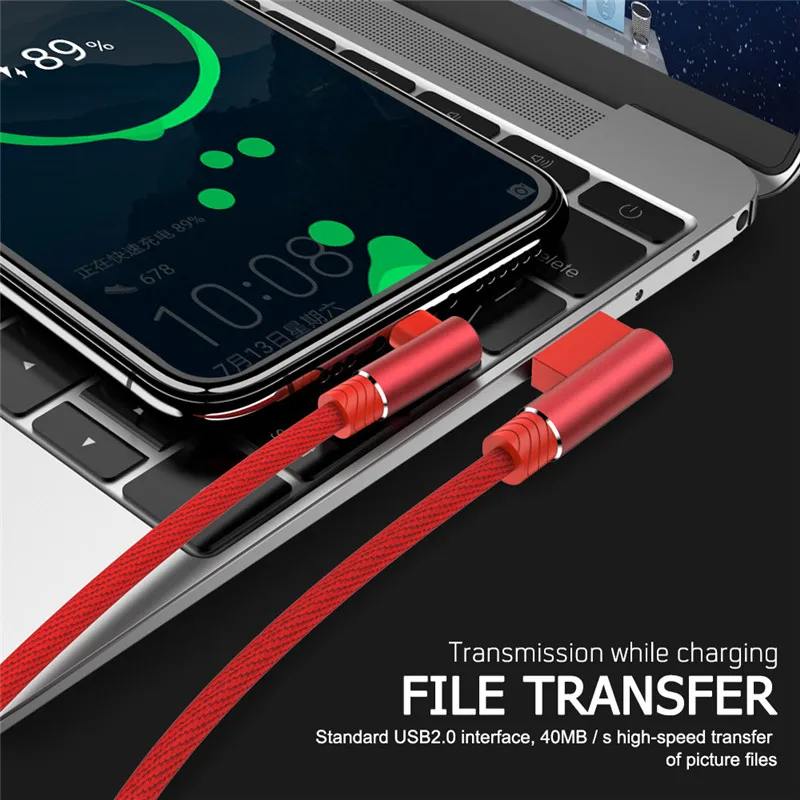 90 درجة الكوع 3A مايكرو USB كابل شحن سريع تهمة بيانات الحبل ل Xiaomi سامسونج هواوي ممن لهم Realme شاحن البيانات 1 متر 2 متر 3 متر #5