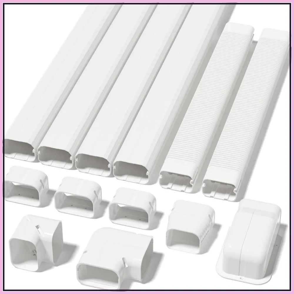 

4" 17 Ft PVC Line Set Cover Kit for Mini Split AC & Heat Pump, Flexible Duct