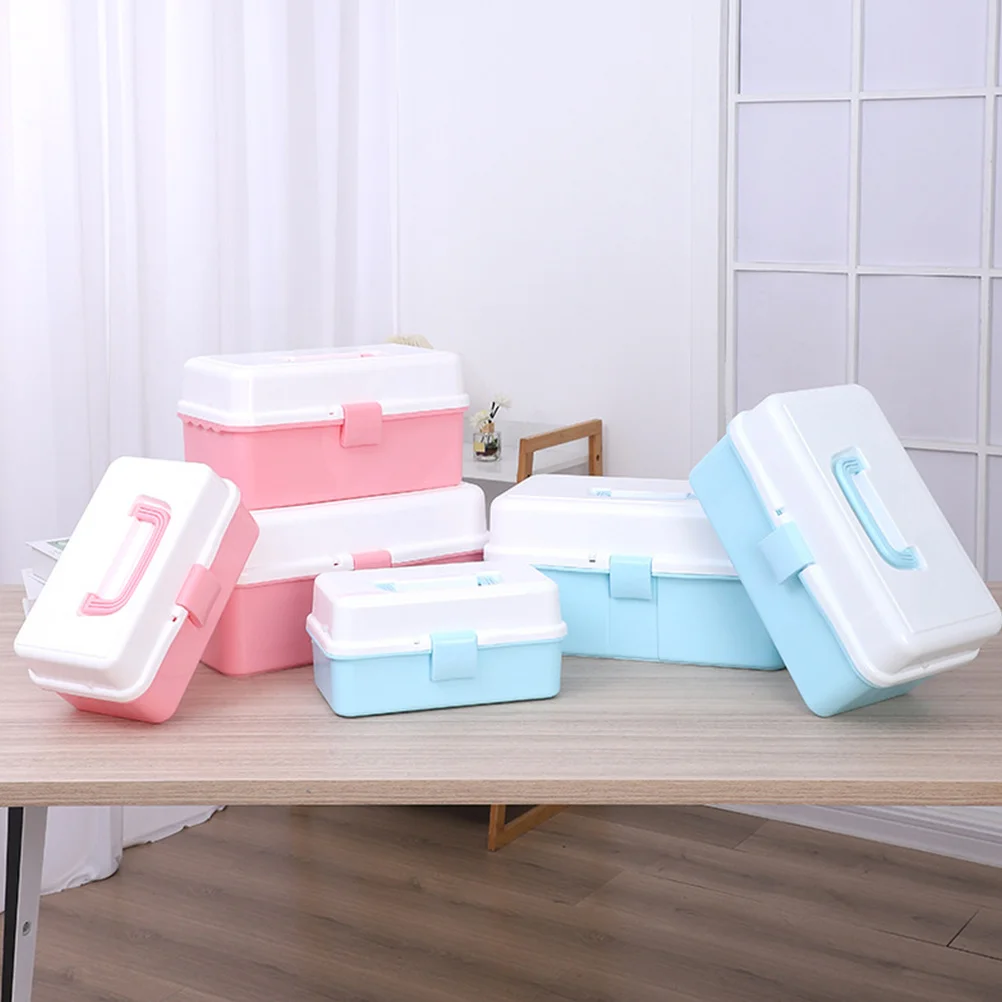 

3-Layer Storage Box Stationery Organizer Tools Container Craft Supplies Case For Beads Sewing Kits Nail