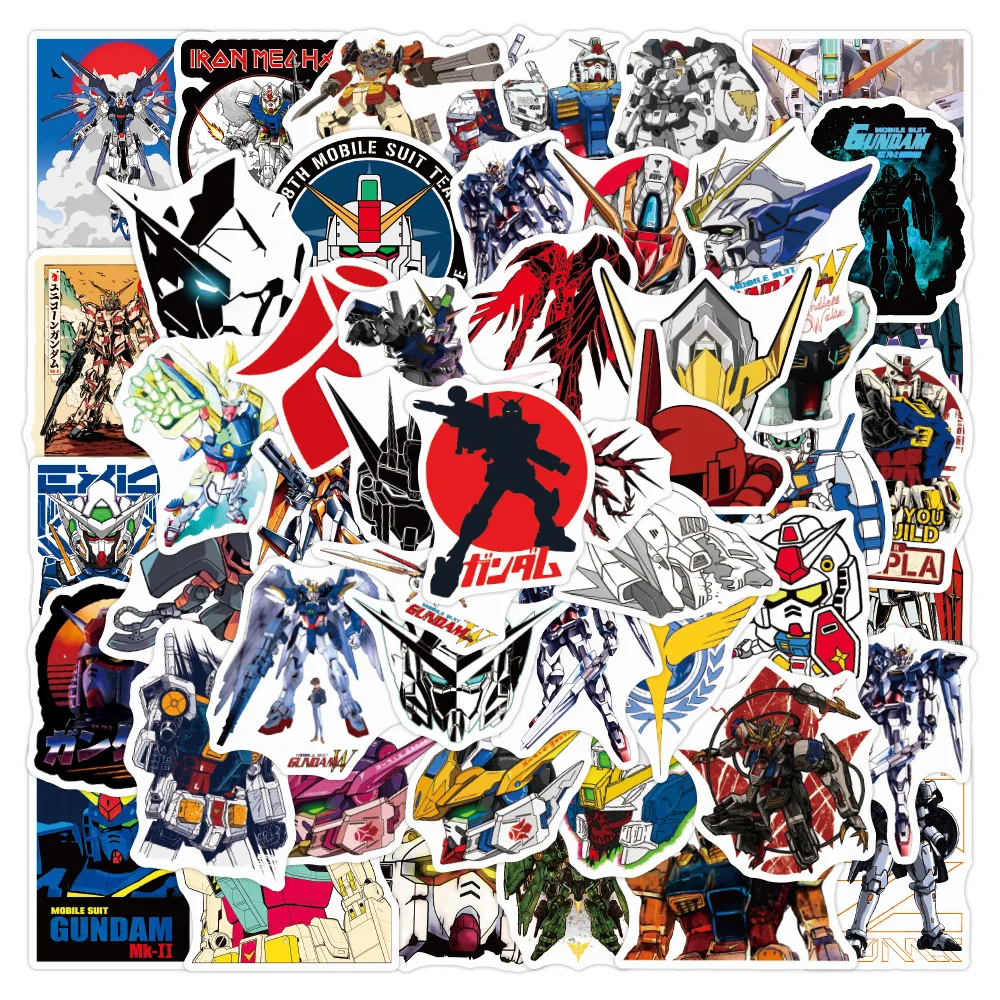 

10/30/50pcs Bandai Cartoon Gundam Graffiti Stickers Diy Skateboard Fridge Car Suitcase Phone Laptop Luggage Decal Decor Sticker