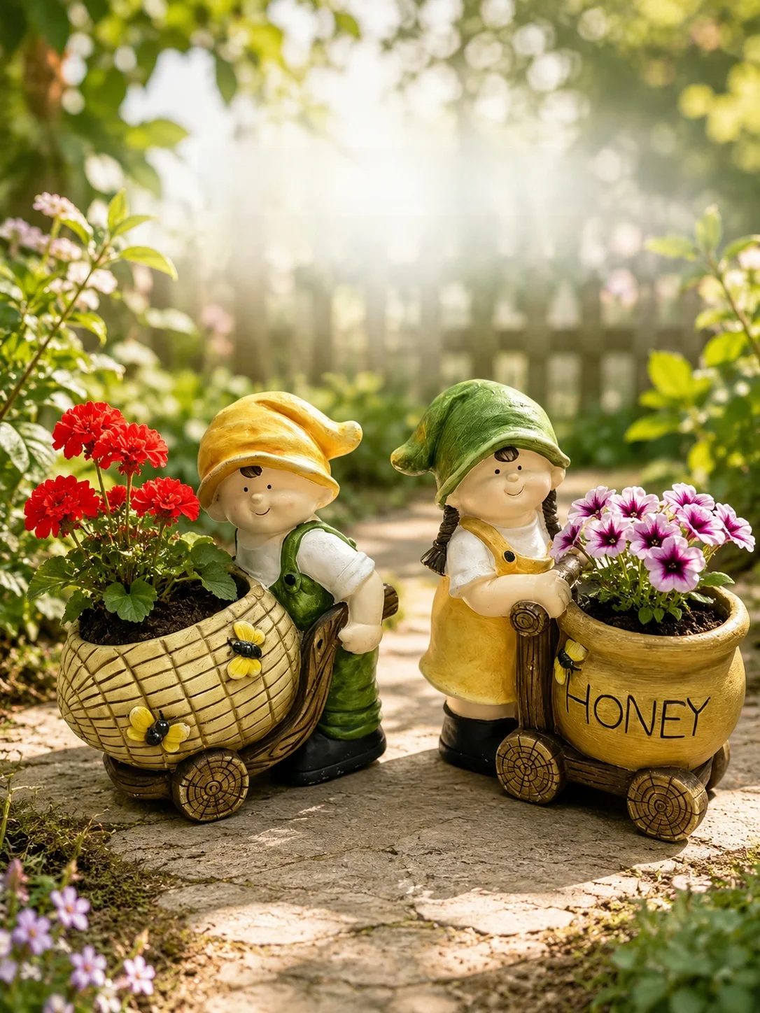 Large Size Outdoor Garden Flower Pot Boy Girl Cartoon Decorative Ornaments for Courtyard Lawn Scenery Decoration Home Decor