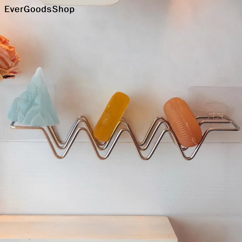New Stainless Steel Soap Holder Minimalist Bathroom Soap Dish Kitchen Sponge Steel Wire Ball Storage Soap Holder 1PC