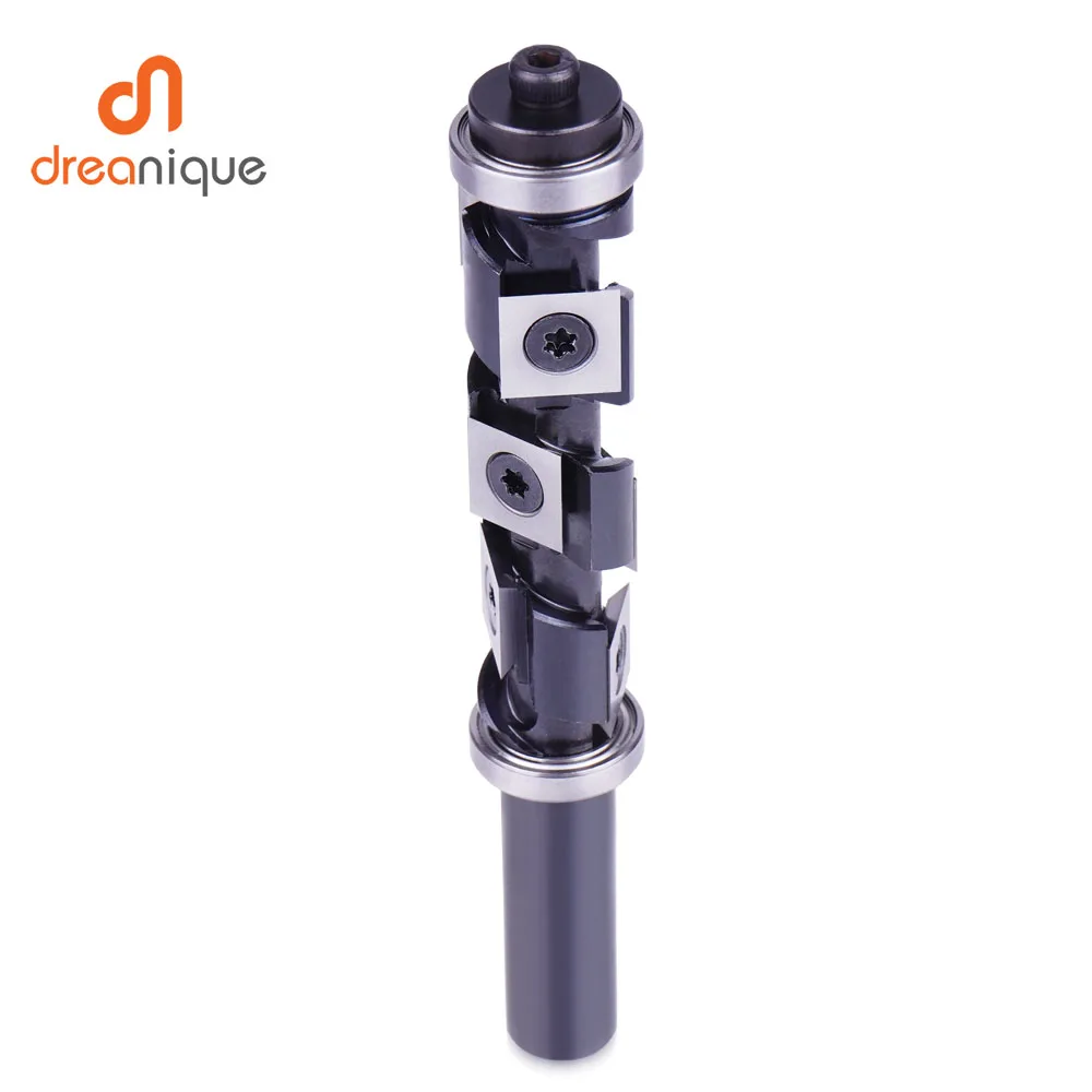 

Dreanique 1pc Carbide Insert Flush Trim with Top&Bottom Bearings 19mm Dia x 1/2" Shank Template Router Bit for Woodwork Trimming