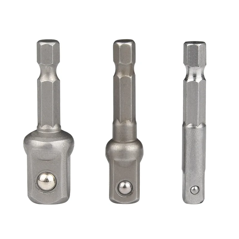 

3 PCS Drill Socket Adapter Set Impact Drill Extension Bit Connection Rod 1/4'' 3/8'' 1/2'' Hex Shank Rotating Tool Accessories