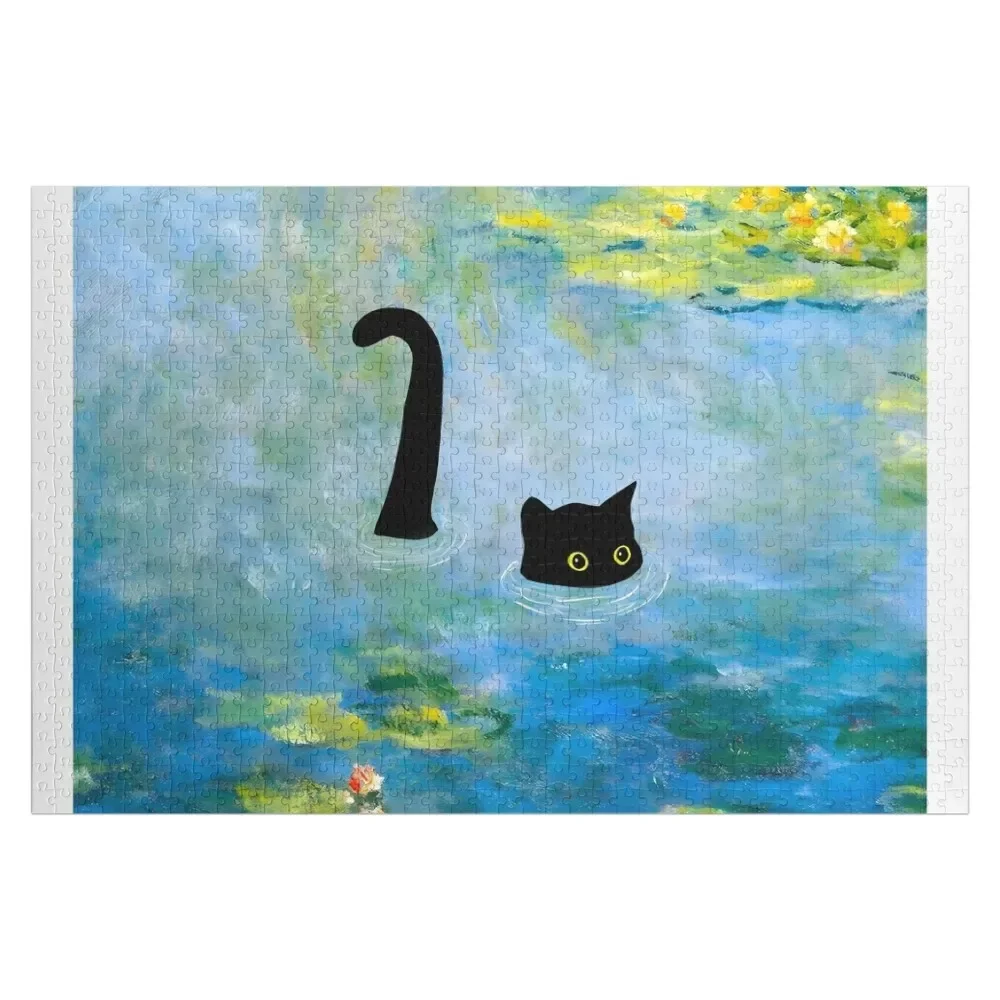 Claude Monet, Cat in Water Lilies, 1906 Jigsaw Puzzle Customizeds For Kids Wood Name Puzzle