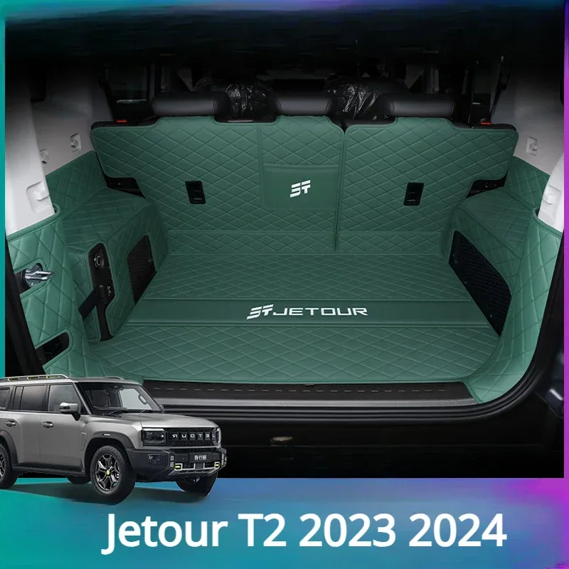 Per Chery Jetour T2 2024 tappetini per bagagliaio in pelle durevole Cargo Liner Boot copertura interna accessori per auto