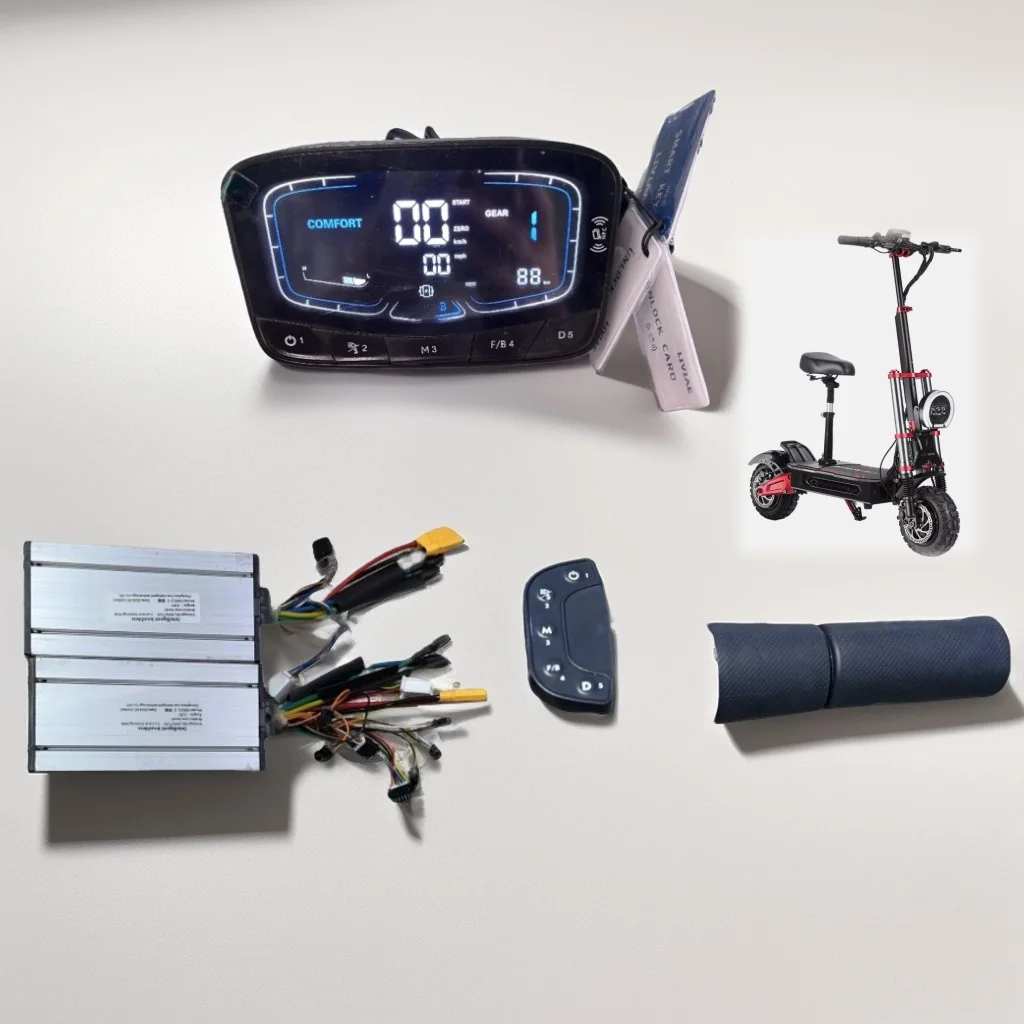 60V 45A 6000W Dual Motor 38AH S5 Electric Scooter Motor Controller NFC Card Screen Display Finger Twist Throttle