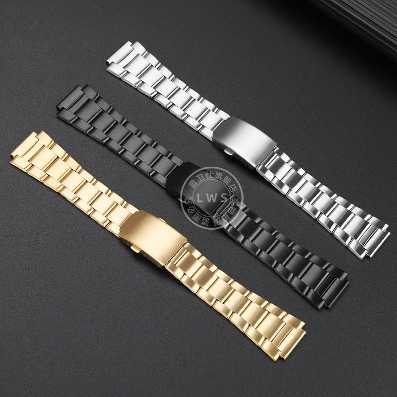 18 مللي متر حزام ل كاسيو AE1200 1300 F-91W الفولاذ المقاوم للصدأ حزام الساعات W219 SGW400 F84 F105/108/A158/168 الرجال النساء سوار معدني حزام
