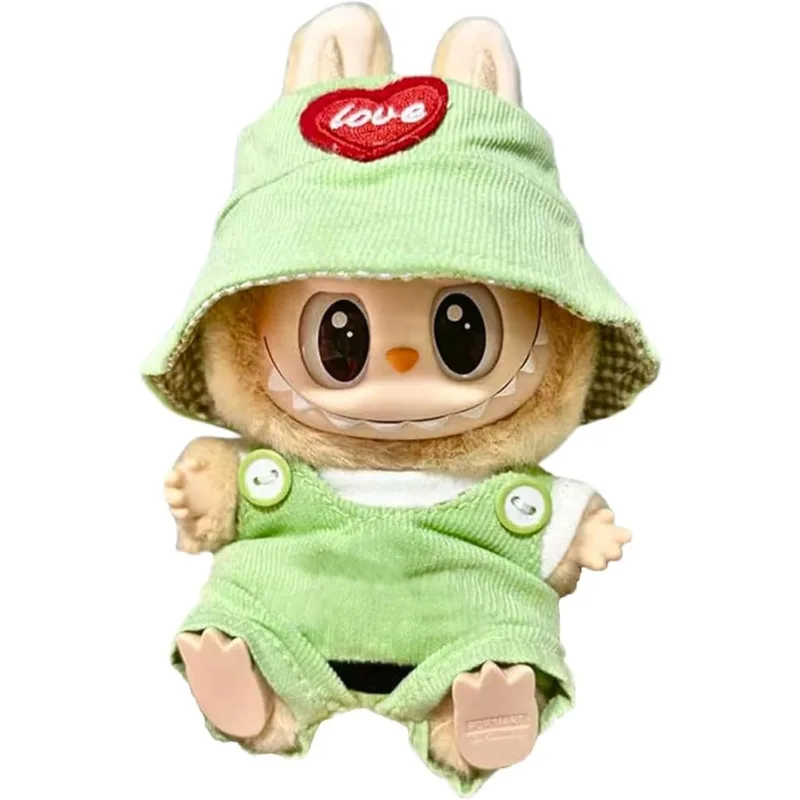 Ropa Labubu para muñeca, conjunto de ropa para accesorios Labubu, ropa para sentarse Labubu hecha de tela mezclada de algodón (sin muñeca)