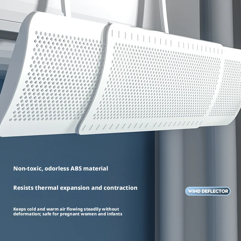 Retractable Air Conditioner Wind Deflector, Universal Anti-direct Blow AC Baffle for Wall Mount Aircon, White