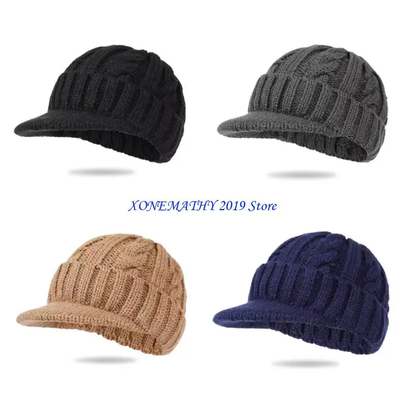 

F42F термоизолированная ребристая кепка, утолщенная зимняя шапка, уличная шапка для мужчин