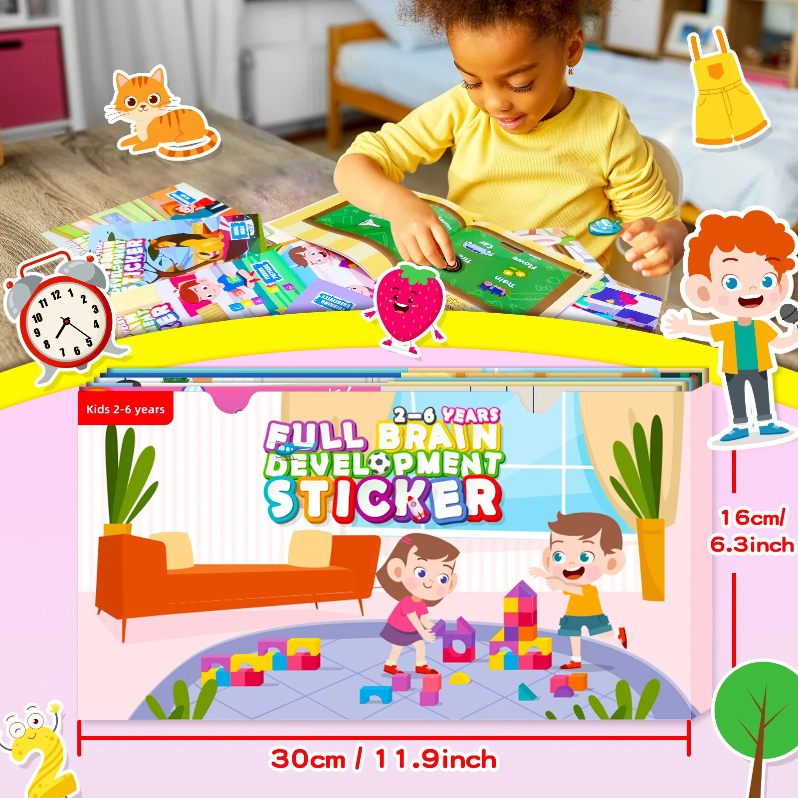 10PCS/SET Baby Sticker Books Full Brain Development Sticker for Kids Concentration Training Cognitive Early Educational Toys