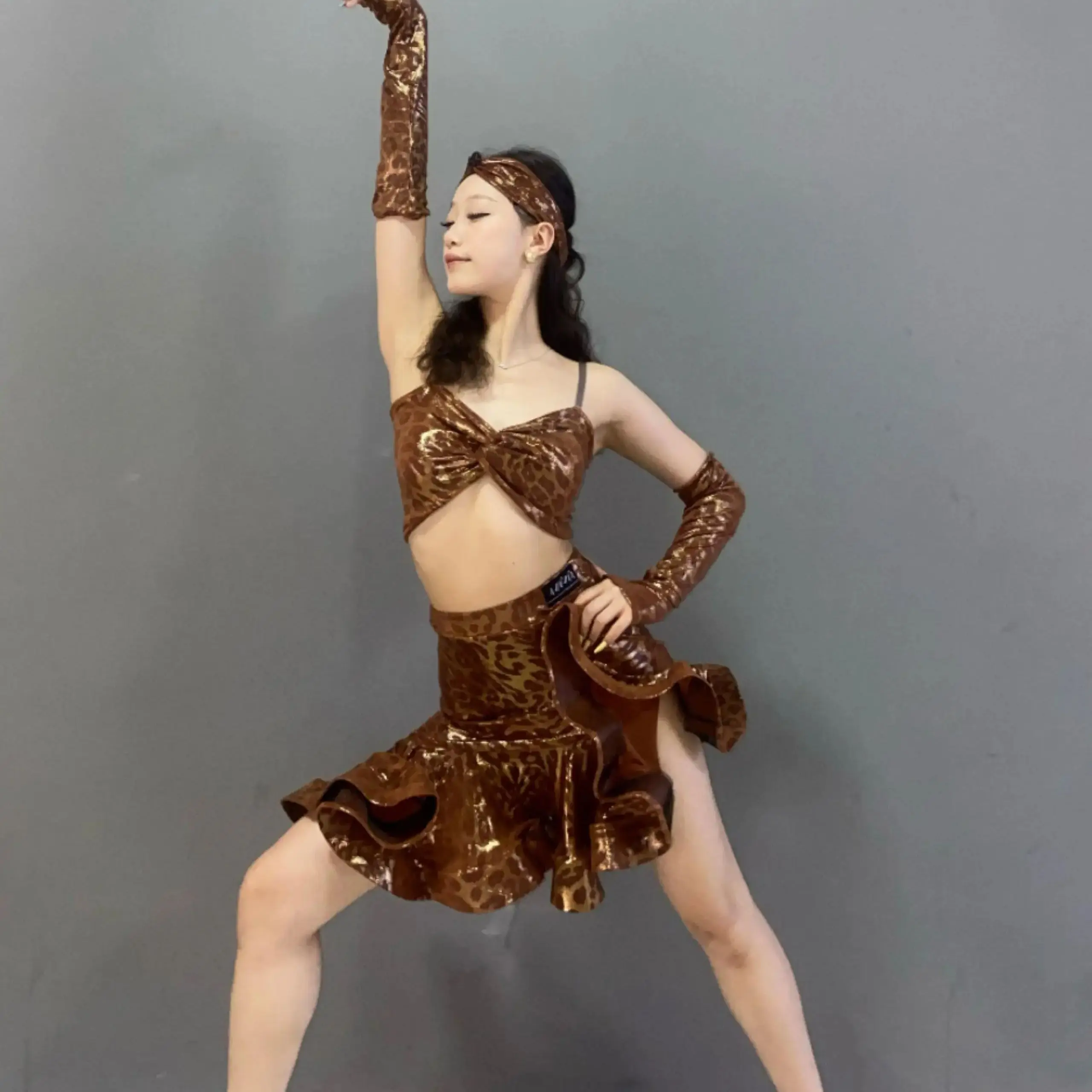 Latin Dance Kostüme Für Frauen Split Anzug Strap Weste Rock Praxis Kleidung Samba Chacha Latin Dance Performance Tragen DN21196