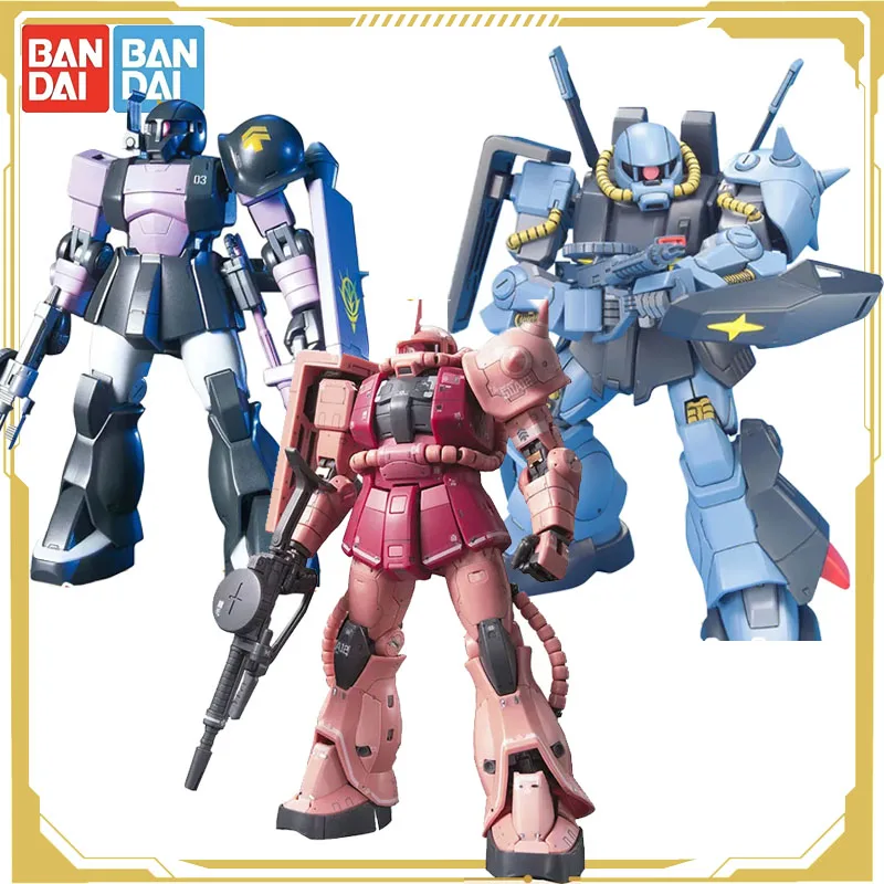 Bandai original gundam hg rg mg zagu MS-06S hguc modelo de montagem figura de ação brinquedos para meninos meninas crianças presente modelo colecionável