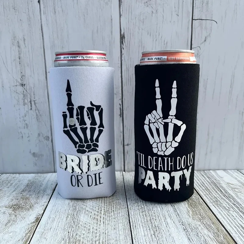 Bride or Die Til Death Do Us Party Can Cooler autumn Halloween Bachelorette Party bridal shower Bach decoration bridesmaid gift