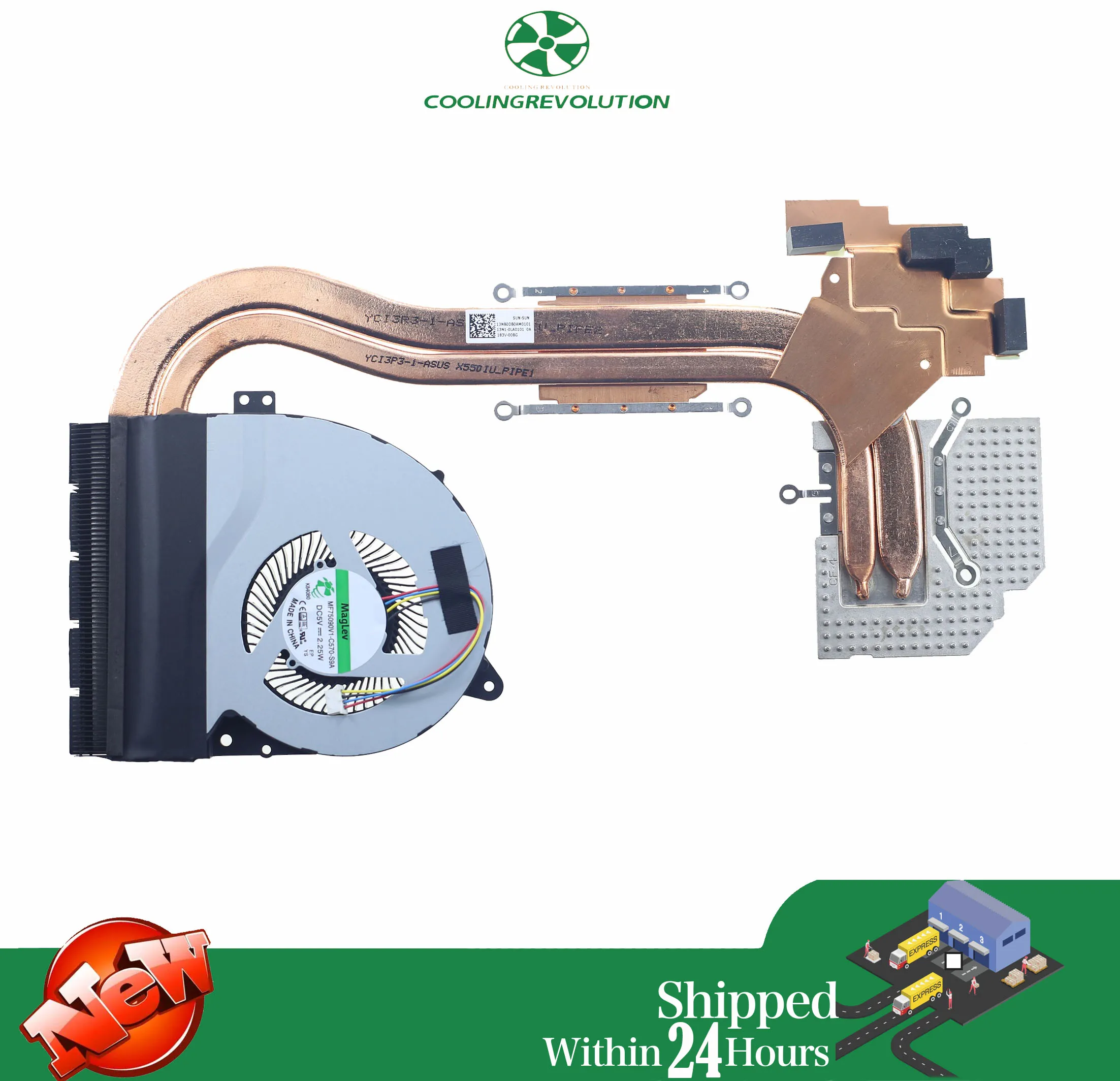 Вентилятор радиатора процессора ноутбука ASUS X550IU 13NB0DDB0AM0101 13N1-0LA0101