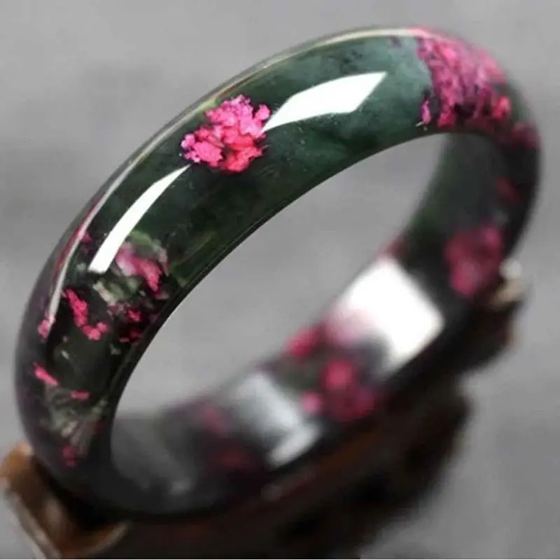 Beautiful Peach Blossom Hetian Jade Bangle 100% Natural Hand-Carved Bracelet