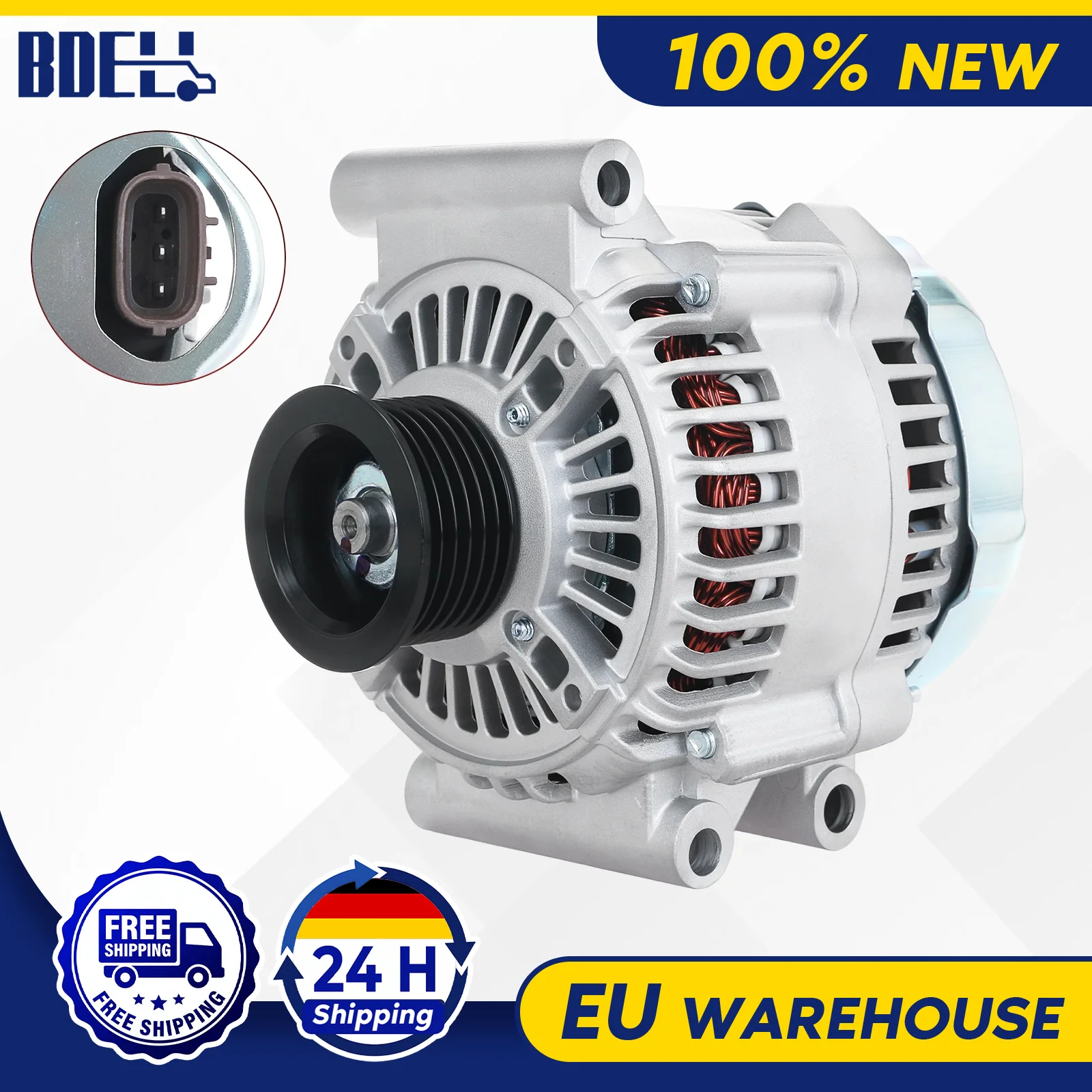 Image of BDELI Lichtmaschine 105A für Mini Cooper R50 R52 R53 One Cooper S John Cooper Works, Ersatzteil 12317515030 12317515029 YLE102340 11049N, 6-Rillen-Riemenscheibe