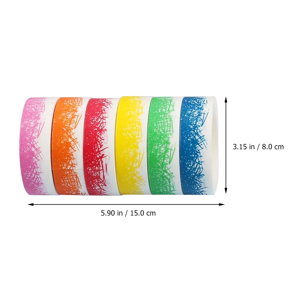 

6 Rolls Printed Washi Tape Japanese Paper Tapes for DIY Crafts Decorative Masking Tape Scrapbooking Journaling School Office