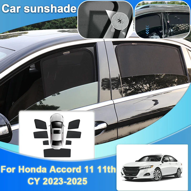 

Сетчатый магнитный солнцезащитный козырек для Honda Accord 11 11th CY 2023 2024 2025, теплоизоляционный козырек на лобовое стекло, анти-УФ автомобильные аксессуары