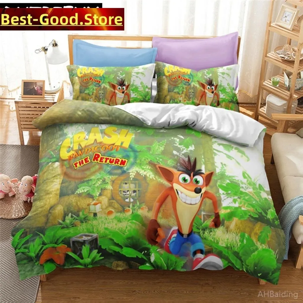 

Hot Game Crashbandicoot 3d Bedding Set Cartoon Duvet Cover Set Pillowcase Twin Full Queen King Duvet Cover Boys Bedclothes