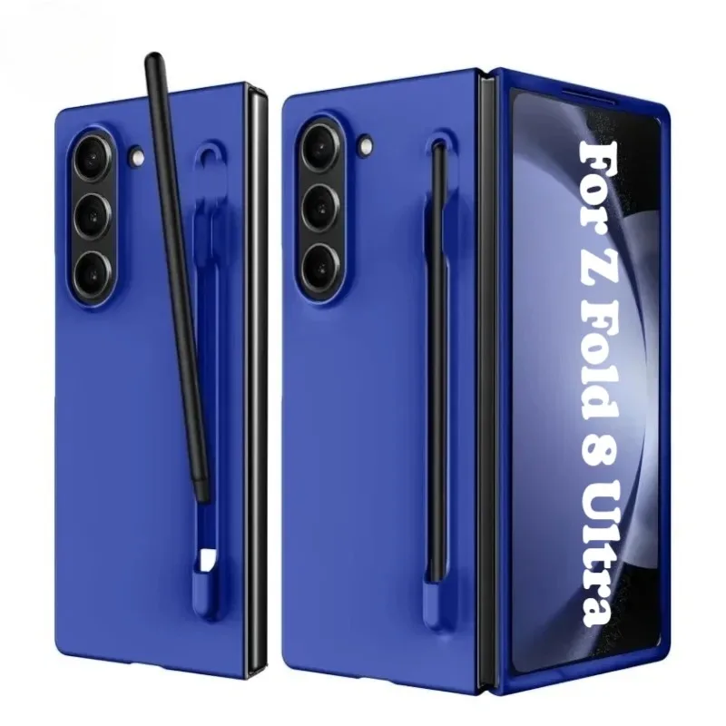 Luxury Skin Feel Hard PC Candy Color Case for Samsung Galaxy Z Fold 8 Ultra Wide 7 6 5 4 3 Pen Holder and S Pen Shockproof Cover