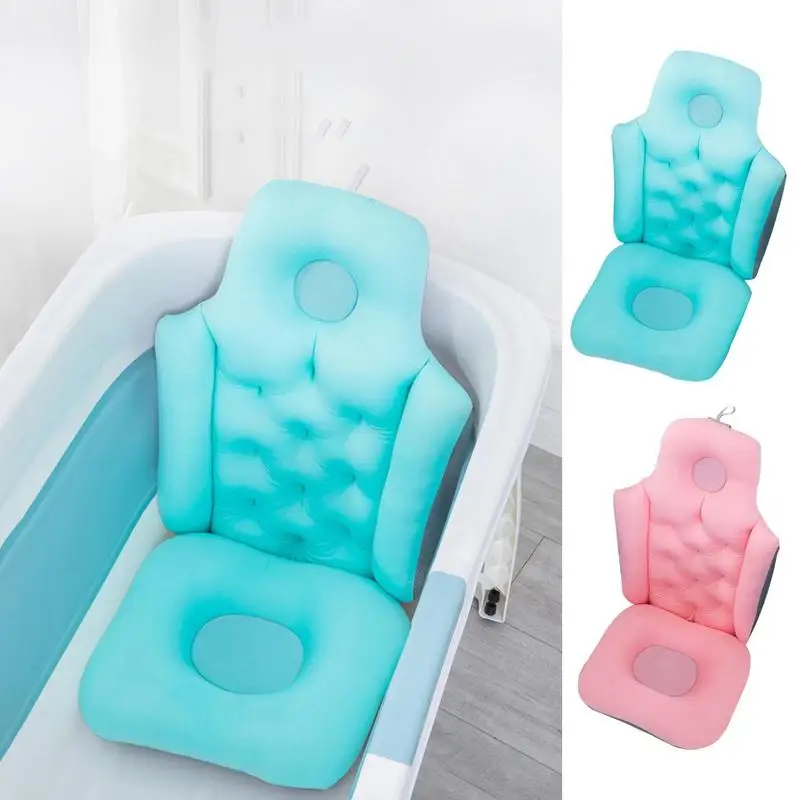 Bathtub Pillow Full Body Non-Slip Extra Support Pillow Cushion Headrest Relaxation Bath Cushion Lumber Accessories For Shower