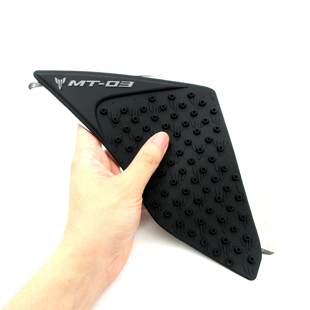 Motocicleta Anti Slip Tanque Pad Protector Adesivos, Gás Joelho Grip, Tração Decalques Laterais, Acessórios para Yamaha MT03, MT 03, 2015, 2016